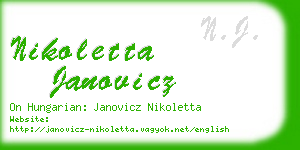 nikoletta janovicz business card